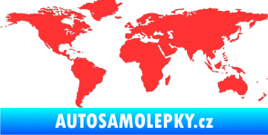 Samolepka World mapa světa světle červená