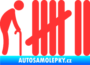 Samolepka Zářezy 005  světle červená