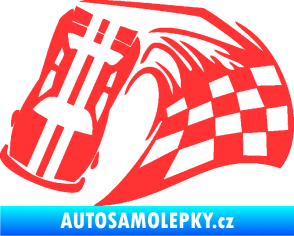 Samolepka Závodní auto 005 levá světle červená