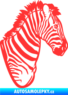 Samolepka Zebra 001 pravá hlava světle červená