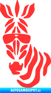 Samolepka Zebra 003 levá cool s brýlemi světle červená