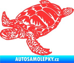 Samolepka Želva 005 levá světle červená