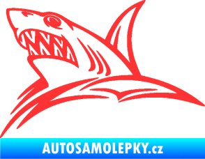 Samolepka Žralok 020 levá v moři světle červená