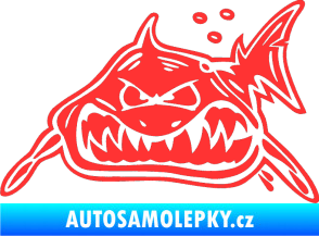 Samolepka Žralok levá světle červená