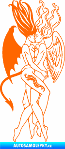 Samolepka Anděl a Démon pravá Fluorescentní oranžová