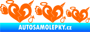 Samolepka Angel devil family 002 rodinka v autě Fluorescentní oranžová
