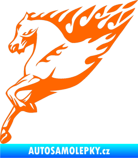 Samolepka Animal flames 002 levá kůň Fluorescentní oranžová