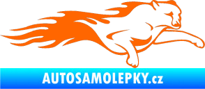 Samolepka Animal flames 018 pravá panter Fluorescentní oranžová