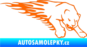 Samolepka Animal flames 020 pravá puma Fluorescentní oranžová
