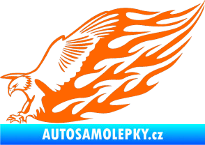 Samolepka Animal flames 029 levá orel Fluorescentní oranžová