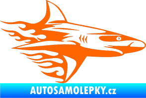 Samolepka Animal flames 031 pravá žralok Fluorescentní oranžová