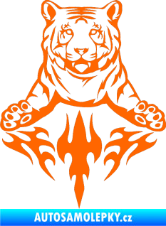 Samolepka Animal flames 045 levá tygr Fluorescentní oranžová