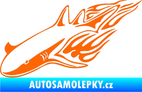 Samolepka Animal flames 048 levá žralok Fluorescentní oranžová