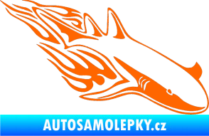Samolepka Animal flames 048 pravá žralok Fluorescentní oranžová