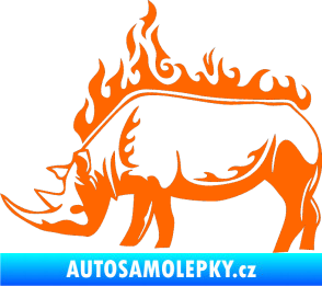 Samolepka Animal flames 049 levá nosorožec Fluorescentní oranžová