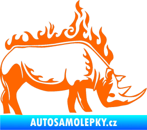 Samolepka Animal flames 049 pravá nosorožec Fluorescentní oranžová