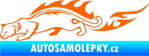 Samolepka Animal flames 056 levá puma Fluorescentní oranžová