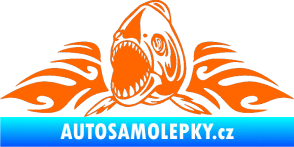 Samolepka Animal flames 063 levá  piraňa Fluorescentní oranžová