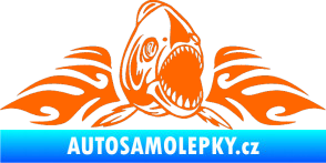 Samolepka Animal flames 063 pravá piraňa Fluorescentní oranžová