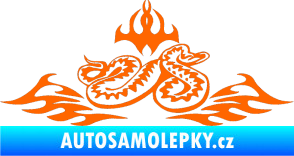 Samolepka Animal flames 070 pravá zmije Fluorescentní oranžová