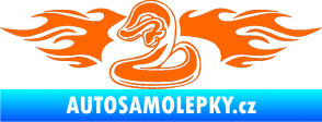 Samolepka Animal flames 072 levá had Fluorescentní oranžová
