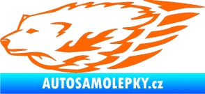 Samolepka Animal flames 078 levá  vlk Fluorescentní oranžová
