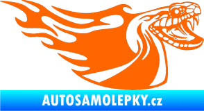 Samolepka Animal flames 082 pravá kobra Fluorescentní oranžová