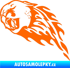 Samolepka Animal flames 083 levá puma Fluorescentní oranžová