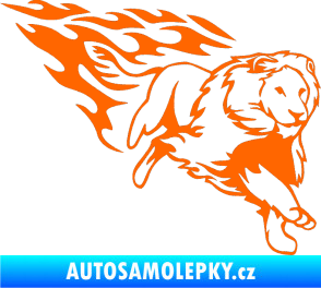 Samolepka Animal flames 087 pravá lev Fluorescentní oranžová
