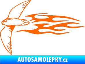 Samolepka Animal flames 095 levá letící pták Fluorescentní oranžová