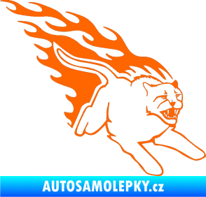 Samolepka Animal flames 096 pravá puma Fluorescentní oranžová