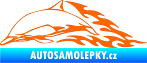 Samolepka Animal flames 099 levá delfín Fluorescentní oranžová