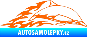 Samolepka Animal flames 099 pravá delfín Fluorescentní oranžová