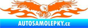 Samolepka Animal flames 100 pravá orel Fluorescentní oranžová