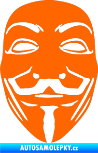 Samolepka Anonymous 001 maska Fluorescentní oranžová
