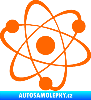 Samolepka Atom  Fluorescentní oranžová