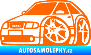 Samolepka Audi A3 karikatura levá Fluorescentní oranžová