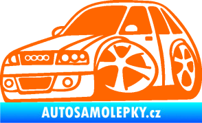 Samolepka Audi A4 karikatura levá Fluorescentní oranžová