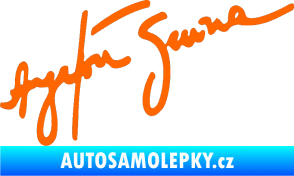 Samolepka Podpis Ayrton Senna Fluorescentní oranžová