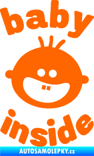 Samolepka Baby inside 002 levá dva zuby na palubě Fluorescentní oranžová