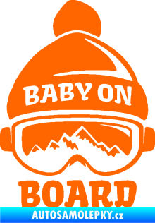 Samolepka Baby on board 012 pravá na horách Fluorescentní oranžová