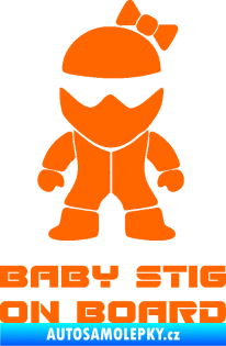 Samolepka Baby stig on board girl Fluorescentní oranžová