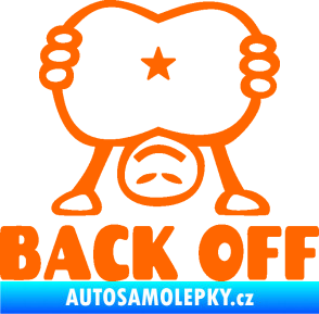 Samolepka Back off panáček Fluorescentní oranžová