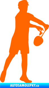 Samolepka Badminton 002 pravá Fluorescentní oranžová