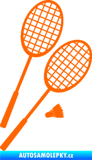 Samolepka Badminton rakety pravá Fluorescentní oranžová