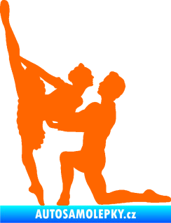 Samolepka Balet 002 levá taneční pár Fluorescentní oranžová