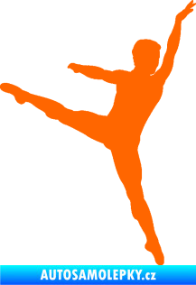 Samolepka Balet tanečník 001 pravá Fluorescentní oranžová