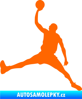 Samolepka Basketbal 016 levá Fluorescentní oranžová