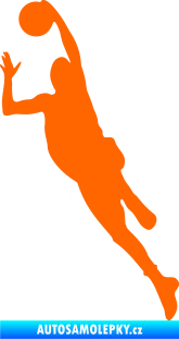 Samolepka Basketbal 003 levá Fluorescentní oranžová