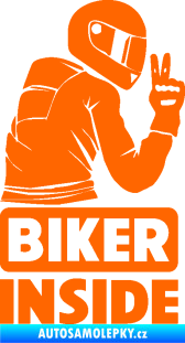 Samolepka Biker inside 003 pravá motorkář Fluorescentní oranžová